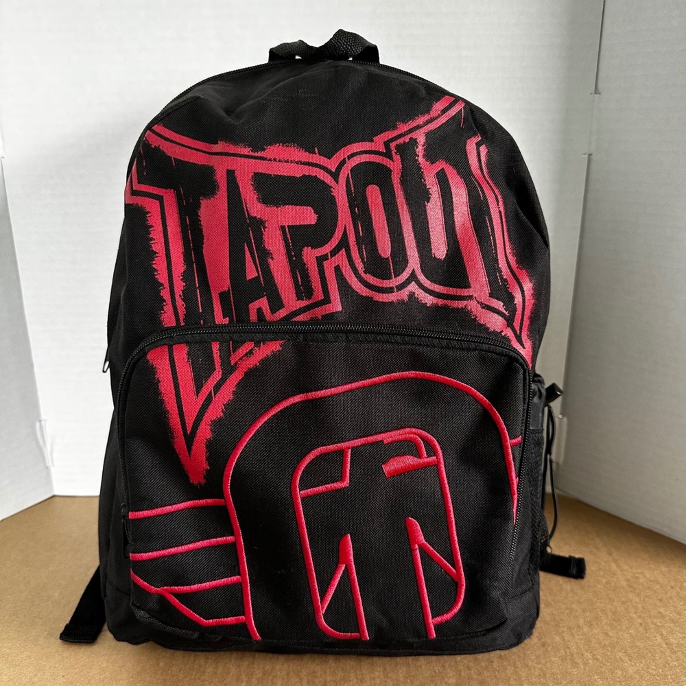 Tapout Backpack Unisex OS Black Red Good MMA Graphic Logo Padded Straps